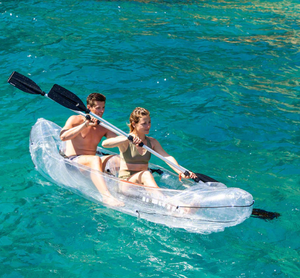 Kayak de agua de verano de gran tamaño transparente comercial al por mayor canoa de barco invisible transparente con 1 año de garantía Kayak de cristal - Product Image 1