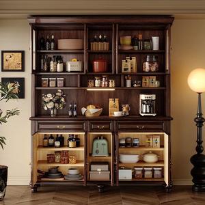 North American Black Walnut Wood <b>Sideboard</b> Solid Wood Retro Style Large Living Room Cabinet Storage Wall Mounted Home Furniture - Product Image 3