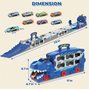 B/O Dinosaur Storage Truck Toys <span class=keywords><strong>con</strong></span> Mini Car Inside Electric Catapult Car Rail Truck Juguetes para niños - Product Image 6