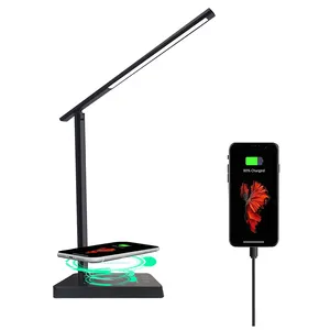 National A-level Illuminance Eye Protection Wireless Lamp On Table Aluminum metal Led Light desk Lamp Bed with night lamp