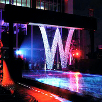 Cortina de agua digital inteligente moderna, cascada decorativa de caída de agua para puentes al aire libre, con iluminación de control inteligente
