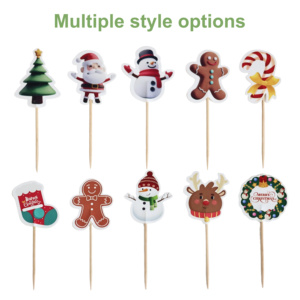 Piques à <span class=keywords><strong>fruits</strong></span> en bambou naturel écologiques, bâtonnets décoratifs pour cupcakes, pour desserts de mariage - Product Image 2