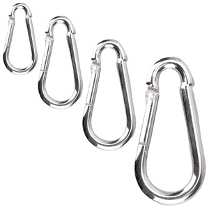 C.P. Mosquetones Deportivos Pulidos y Duraderos de 80 mm x 8 mm con Carga Máxima de 230 kg y 60 mm x 6 mm con Carga Máxima de 150 kg, de 1 a 60 Piezas - Product Image 1
