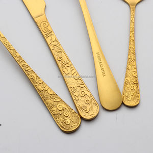 Couverts Vintage Or Mat de Qualité Alimentaire 16 Pcs <span class=keywords><strong>Villeroy</strong></span> <span class=keywords><strong>et</strong></span> <span class=keywords><strong>Boch</strong></span> Couverts Sets d'argenterie - Product Image 4