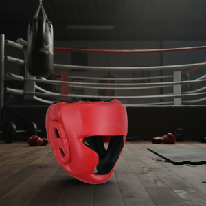 Protector de Cabeza de Medio Rostro Ajustable de Cuero PU de Alta Calidad con Etiqueta Tejida con Logotipo Personalizado, Protección de Boxeo para Entrenamiento de Artes Marciales - Product Image 3