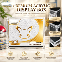 Boîte de présentation en acrylique magnétique personnalisée, écologique et anti-UV pour la 30e célébration de TCG, boîte anti-poussière pour cartes de jeu ETB Elite Trainer