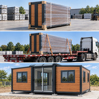 Maison conteneur isolée en acier extensible de 20 pieds, villa préfabriquée portable contemporaine pour usage hôtelier