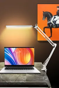 مصباح طاولة LED USB من Boyid 2 في 1 مصابيح مكتب برأس مزدوج قابل للتعديل لإضاءة المكتب والمنزل والدراسة