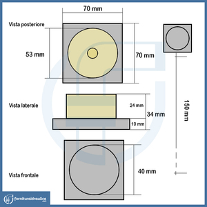 Inodoro con Botón de Presión Cuadrado y Tubo de Cobre Dianflex y Catis - Product Image 2