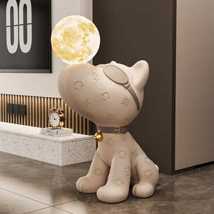 Decoración de Piso para Sala de Estar, Hucha Artística Pintada a Mano con Diseño de Perro <span class=keywords><strong>Beagle</strong></span>, Adornos de Resina Sintética para Decoración del Hogar - Product Image 6