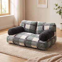 Canapé-lit pour chien rectangulaire en peluche Sherpa, double place, avec fond antidérapant et rembourrage en polyester – Offre Spéciale