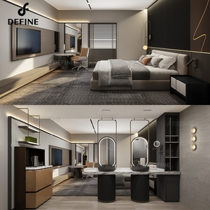 Suministro Integral de Muebles Modernos para Hoteles, Conjuntos de Dormitorio con Paquete Completo para Habitaciones Comerciales - Product Image 5