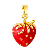 Breloques en émail plaqué or Resoul, motifs fruits mignons et esthétiques (fraise, cerise, piment), pendentifs tendance pour bracelets