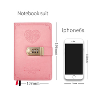 B6 couverture en cuir journal intime rose 116 feuilles cahier avec mot de passe serrure codée épais bloc-notes école papeterie Journal