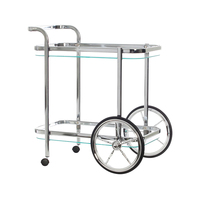 Chariot de service alimentaire pliable en métal pour hôtel, chambre, cuisine, bar, restauration, traiteur