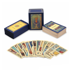 Cartas de <span class=keywords><strong>Tarot</strong></span> Vintage Border Art Rider para Mazo de Cartas del Oráculo del Oro, Impresión Personalizada, Cartulina Gruesa, Lámina de Plástico en Relieve, Ilustraciones Personalizadas - Product Image 1