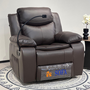 Europäischer Moderner Leder-Maniküre-Liegestuhl Multifunktionaler Schaukel-Massagestuhl mit Kreuzrücken und Quadratischen Armlehnen Metallrahmen - Product Image 2