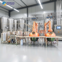 Ligne de production de whisky de taille moyenne ZJ 1000+1000L pour la distillation de spiritueux single malt, solution complète pour la fabrication de pot stills en cuivre en Turquie