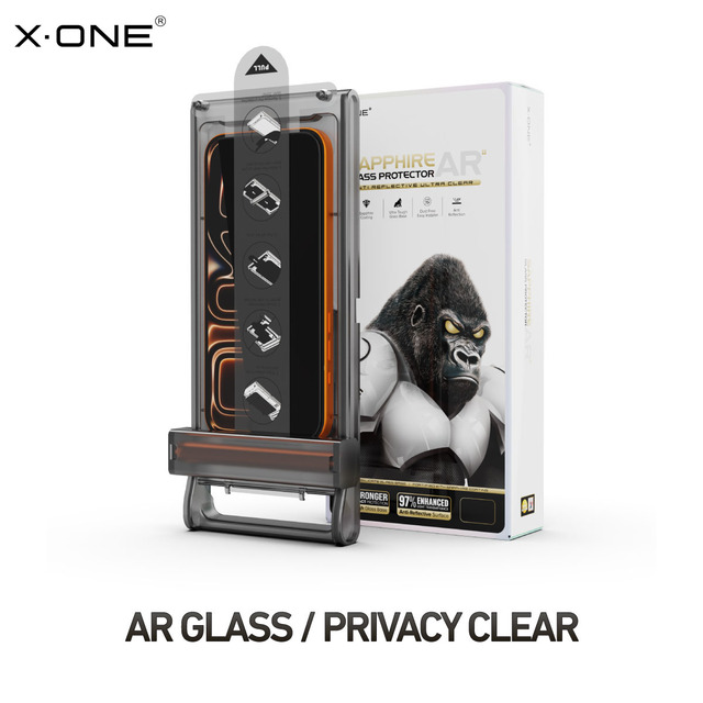 X-ONE 9H AR Anti Reflection Anti Spy Privacy Tempered Glass Screen Protector With Install Kit for iPhone 18 17 Pro Max 16 Plus