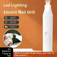 Lime à ongles électrique pour chiens et chats avec lumière LED, faible bruit, meule diamantée – Outil de façonnage des griffes pour la coupe des ongles des animaux de compagnie