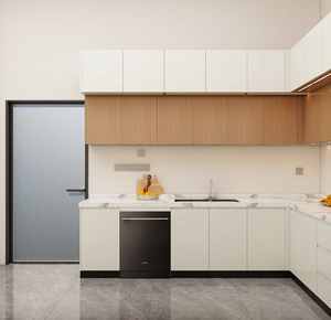 Armoires de cuisine modernes simples personnalisées de style moderne, norme E1, panneaux de particules, finition mélamine et finition laquée - Product Image 2