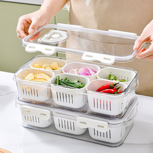 Multifunzione <span class=keywords><strong>frigo</strong></span> Organizer scatola di immagazzinaggio con cestini drenanti, <span class=keywords><strong>frigo</strong></span> scatole di immagazzinaggio contenitori trasparente PET con coperchi - Product Image 3