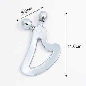 Rouleau facial en métal premium 360° rafraîchissant à double boule, masseur manuel et outil de Gua Sha pour le soin du cou, du <span class=keywords><strong>corps</strong></span> et des yeux, OEM - Product Image 4