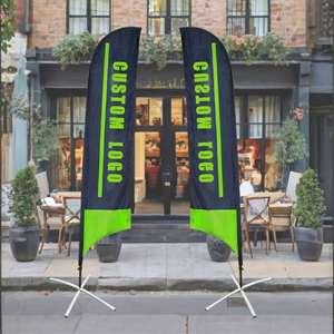 Drapeau plume personnalisé pour l'extérieur avec logo conçu, drapeaux de plage, bannière de plage - Product Image 1