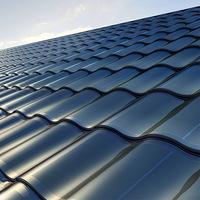 Tuiles solaires BIPV 25W 32W pour toiture résidentielle, noires, rouges, vertes, photovoltaïques bifaciales, courbes, pour bâtiments résidentiels