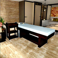 Table de massage thaïlandaise en chêne de haute qualité, confortable, 066-3 #   Mobilier de salon commercial haut de gamme pour hôtels et écoles, capacité de charge de 250 kg