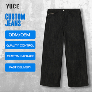Jeans en <span class=keywords><strong>denim</strong></span> brut <span class=keywords><strong>japonais</strong></span> vintage personnalisés YUCE pour hommes, streetwear, <span class=keywords><strong>denim</strong></span> <span class=keywords><strong>selvedge</strong></span> brodé lourd pour hommes - Product Image 2