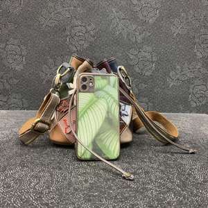 Sac à bandoulière en cuir Andong pour femmes, cuir de vache véritable, cuir de vache coloré, sac bandoulière tendance, petit sac seau simple 1309 - Product Image 6