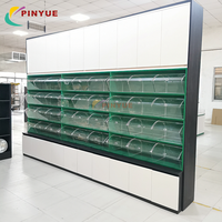 Présentoir de supermarché en acrylique avec couvercle pour biscuits, chocolats, bonbons, noix et snacks, idéal pour la vente en gros et la présentation au détail
