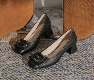 Verano nueva llegada señoras gruesos tacones altos zapatos de oficina formales <span class=keywords><strong>G</strong></span> bombas tacones altos para mujeres - Product Image 5