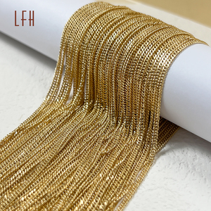 Collar Hueco Au750 Cadena de Eslabones Cubanos Joyería de Oro Real de 18k Gargantilla Hueca Oro 18k Original Joyería de Oro Real al por Mayor - Product Image 4
