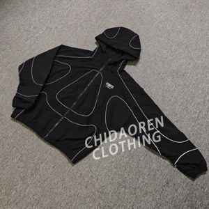 Jaket Pria CHIDAOREN Custom Outdoor 3M Reflektif, Resleting, Bordir, Tahan Air, Anti Angin, Windbreaker - Product Image 3