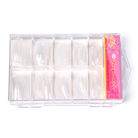 100 faux ongles transparents longs en forme de cercueil en ABS pour extension rapide de gel DIY – Moule pour construction d'ongles