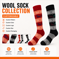 Chaussettes en tricot doux de style nordique, chaussettes en laine d'hiver de qualité supérieure avec motif de rennes pour la mode