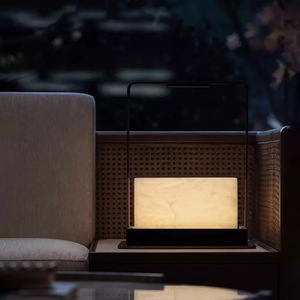Lámpara de mesa minimalista, cubo de mármol, fuente de luz LED, control de interruptor para estudio, dormitorio, sala de estar, iluminación decorativa - Product Image 3