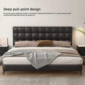 Lit Double Moderne Simple de Luxe Italien pour Petits Appartements, Taille King/Queen, avec Rangement, Revêtement en Cuir, Collection 2025 - Product Image 2