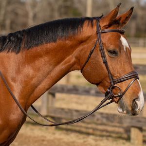 Bridon de cheval réglable en cuir durable avec rênes respirantes – Équipement équestre - Product Image 1