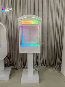 Cabine téléphonique LEDA en promotion pour décoration de fête et de mariage, avec fonction de messagerie audio, livre d'or, produit de télécommunications - Product Image 1