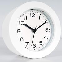 Horloge de bureau moderne en bois rond avec lumière nocturne et fonction de répétition