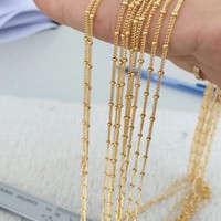 Collier unisexe en acier inoxydable plaqué or, chaîne à lames, 45 cm, personnalisable, simple, bricolage, usage quotidien, accessoires de bijoux