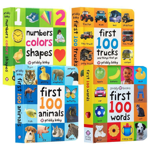 Servicio de Impresión de Libros Infantiles Personalizados al por Mayor, Juego de 100 Primeras Palabras en Inglés para Bebés, Alfabeto y Números, Libro de Cartón con Tapa Dura - Product Image 1