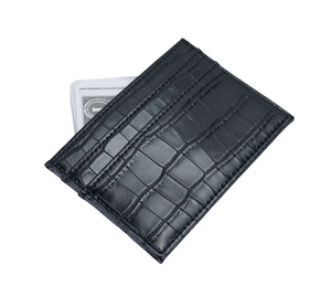 स्लिम कार्डधारक महिला बटुए कस्टमाइज्ड क्रोकोडाइल प्रिंट काले कार्ड धारक pu चमड़े के कार्ड वॉलेट - Product Image 2
