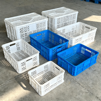 Boîte de stockage logistique empilable en plastique et caisse à fruits avec ventilation écologique, conteneurs en plastique pour supermarchés