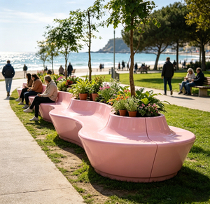 Modular Exterior Lounge Custom Planter <b>Stools</b> for Open Air Theater Audience Area - Product Image 5