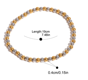Bracelets classiques bicolores en acier inoxydable plaqué or, bijoux de mode unisexe, design simple, bracelets à breloques - Product Image 5