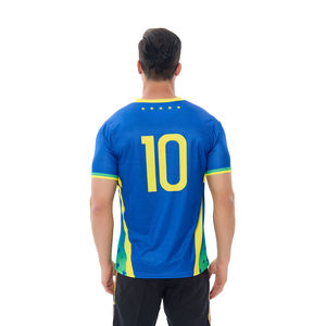 Maglia da <span class=keywords><strong>calcio</strong></span> brasiliana da trasferta con <span class=keywords><strong>stampa</strong></span> a trasferimento termico traspirante maglia da <span class=keywords><strong>calcio</strong></span> con nome personale n. 10 magliette da tifo - Product Image 3